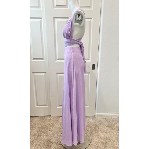 A & G by Dresscode LA Purple 2 pc Skirt and Bra top Set Spring Summer Party - Picture 3 of 7